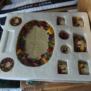 Vintage Della Robbia Decorative Mini Tea Set Fruit Design New